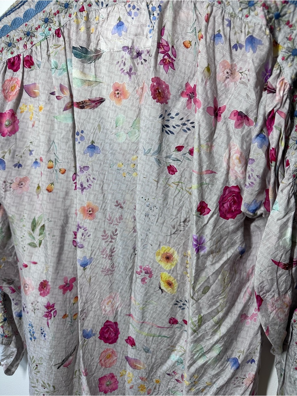 Johnny Was BIYA Embroidered Floral Tunic Blouse Top Small - Picture 11 of 11